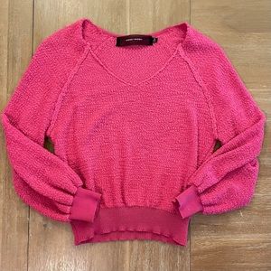 Code X Mode V Neck Pink Popcorn Knit Sweater